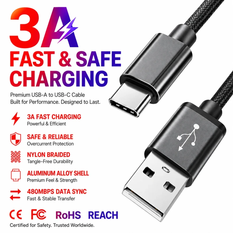 3A-USB-A-to-USB-C-Cable-Fast-Charging-Durable-Nylon-Braided-480Mbps-Data-Sync-Cord-for-Smartphone-Power