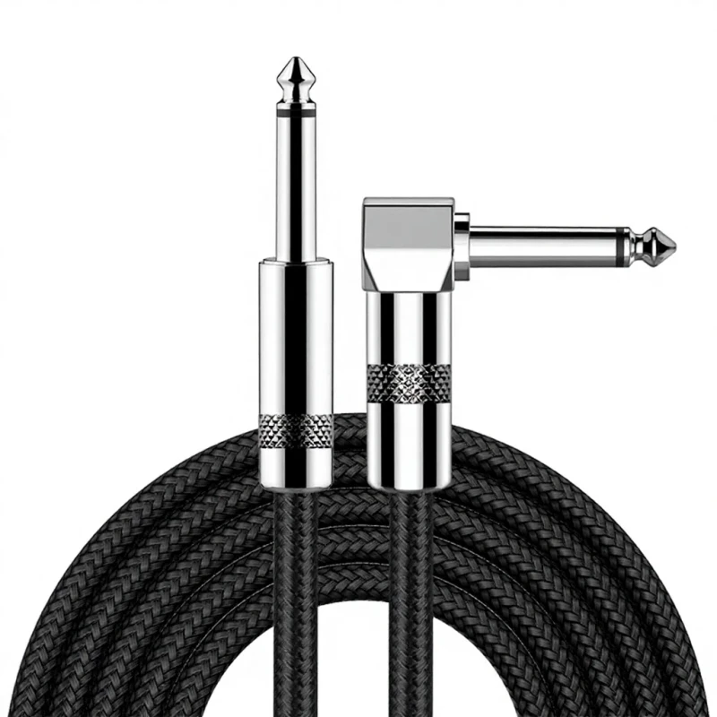 3M-10ft-Braided-1-4-Inch-Right-Angle-to-Straight-Electric-Instrument-Audio-Cable-Music-Guitar-Cable