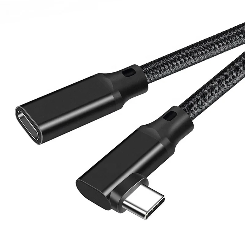 3m-Black-USB-C-Extension-Cable-Right-Angle-100W-20Gbps-4K-60HZ