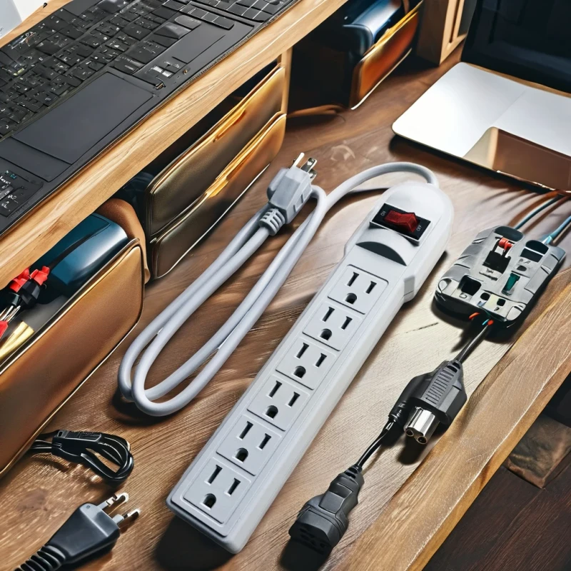 4-Outlets-110-220-Volt-American-Type-Power-Strip-2-USB-Ports-ABS-Material-3-Pin-Standard-Grounding-Switch-3ft-Socket