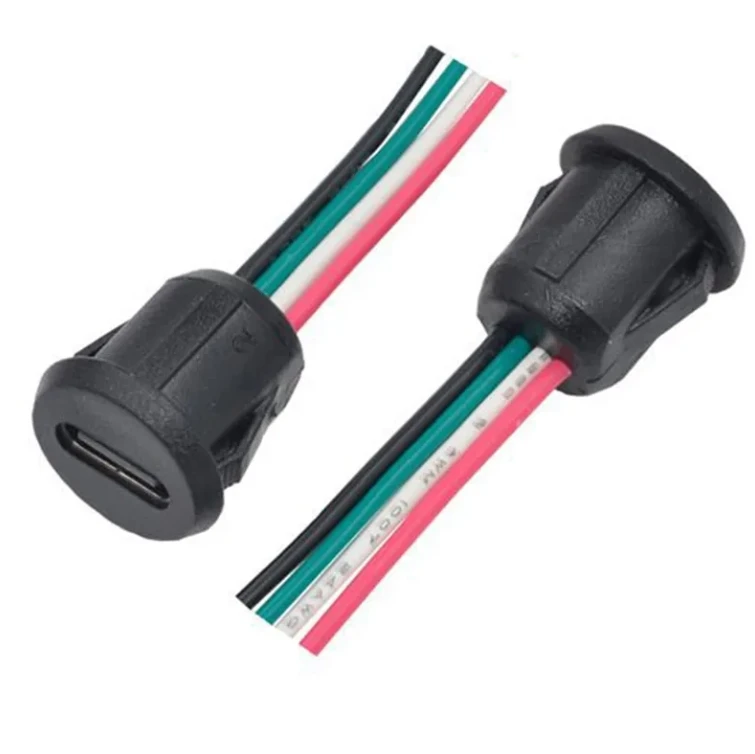 4-Way-Snap-in-USB-Type-C-Jack-Socket-Panel-Mount-USB-C-Connector-Charging-Data-Cable