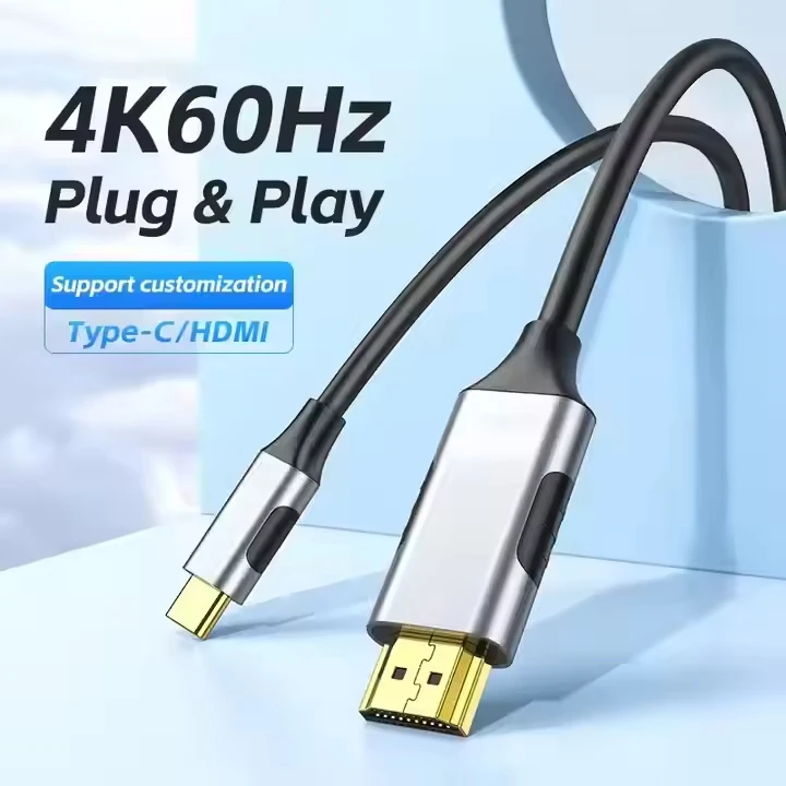 4K-60Hz-Nylon-Jacket-Type-C-to-HDMI-Cable-USB-C-for-Laptop-Smartphone-HDTV-Projector-Monitor