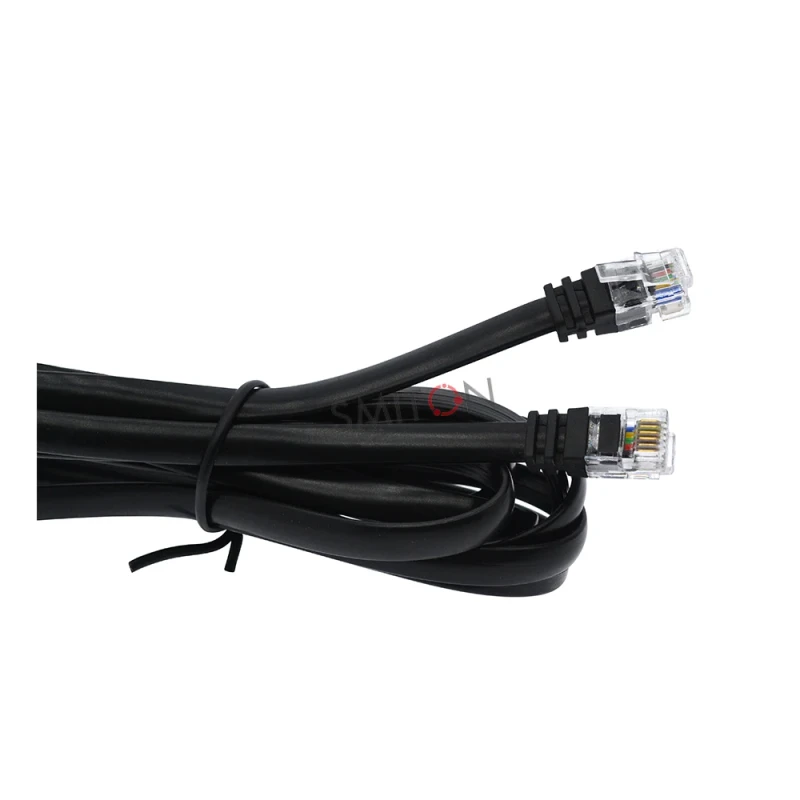 5-Meters-AWG28-Molded-Black-6P6C-RJ12-to-RJ12-Cable
