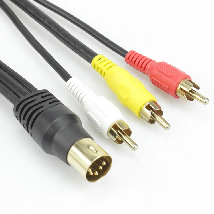 5-Pin-Din-to-3-RCA-TV-Cable-S-VIDEO-Mini-Din-Av-Cable-Audio-Video-Cord