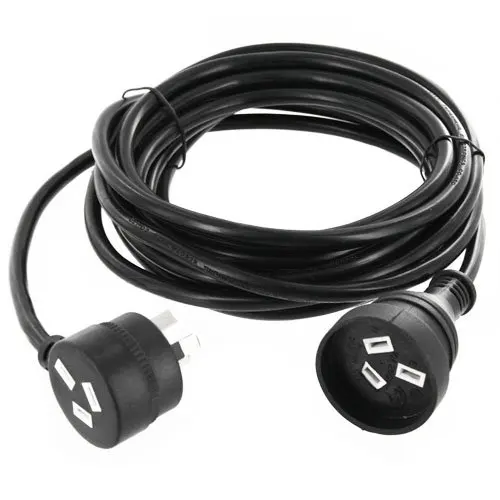 5m-Piggyback-Extension-Cord-240V-Power-Lead-Cable-AU-3-Pin-Black-H05VV-F-3-1.5MM-SAA