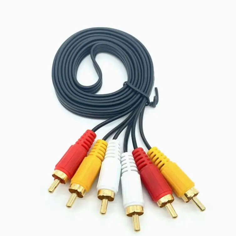 6-Gold-Plated-Interface-1.5m-AV-RCA-Audio-Cable-with-PVC-Jacket-and-4K-Resolution-for-Camera-TV-DVD
