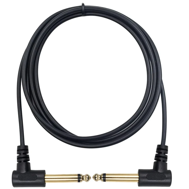 6.35mm-90-Degree-Right-Angled-Male-Male-Guitar-Instrument-TS-Mono-Cable-Bare-Copper-Conductor-PVC-Jacket