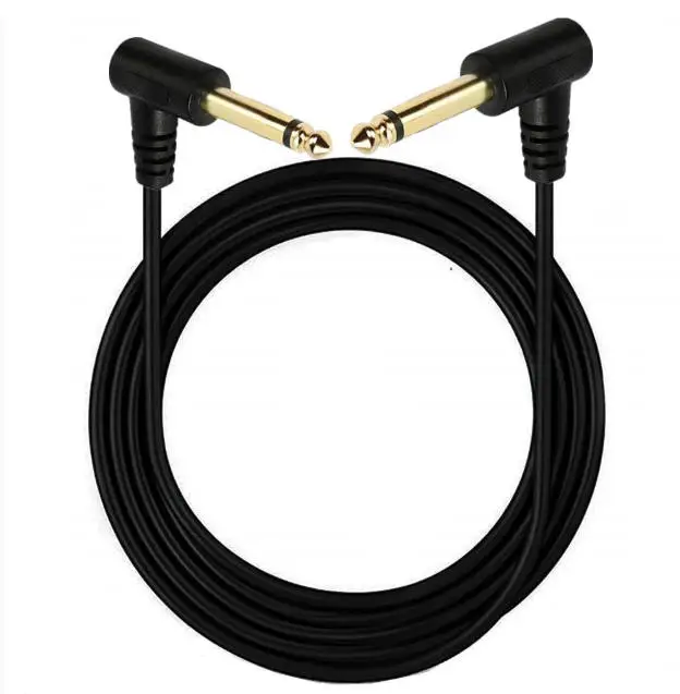6.35mm-90-Degree-Right-Angled-Male-Male-Guitar-Instrument-TS-Mono-Cable-for-Telephone