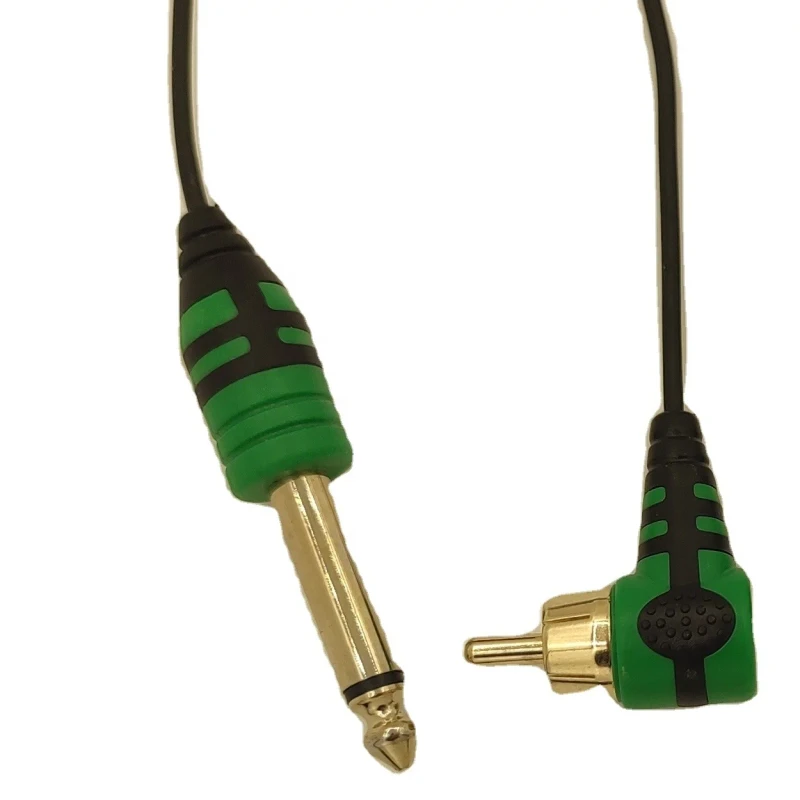 6.35mm-Jack-Silicone-Tattoo-Clip-Cord-Plug-90-Degree-RCA-Pro-Power-Supply-Coaxial-Microphone-Monitor-Male-Rca-Cable