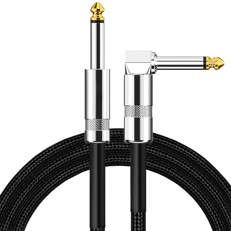 6.35mm-Straight-Curved-Audio-Cable-Electric-Instrument-Bass-AMP-Cord-Guitar-Cable