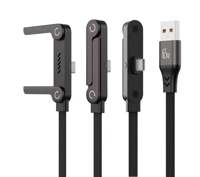 65W-Fast-Charging-Nylon-Braided-Cable-with-Phone-Stand-90-Elbow-360-Rotation-Multi-Angle-Type-C-for-iPhone-Gaming