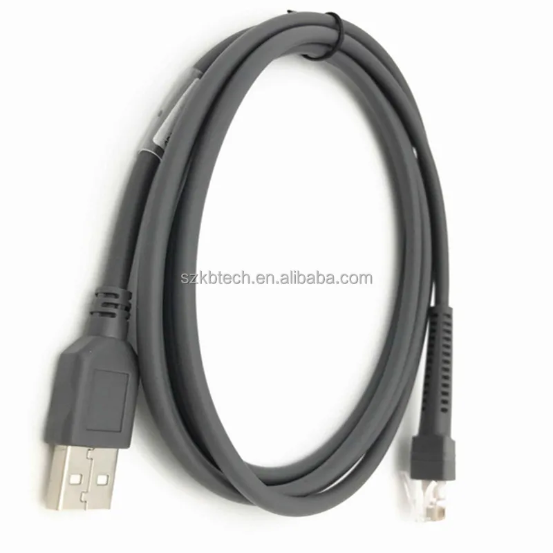 7ft-2M-CBA-U01-S07ZAR-USB-Male-RJ45-RJ48-RJ50-10P10C-LS2208-Barcode-Scanner-USB-Data-Cable-Pure-Copper-PVC-Braid