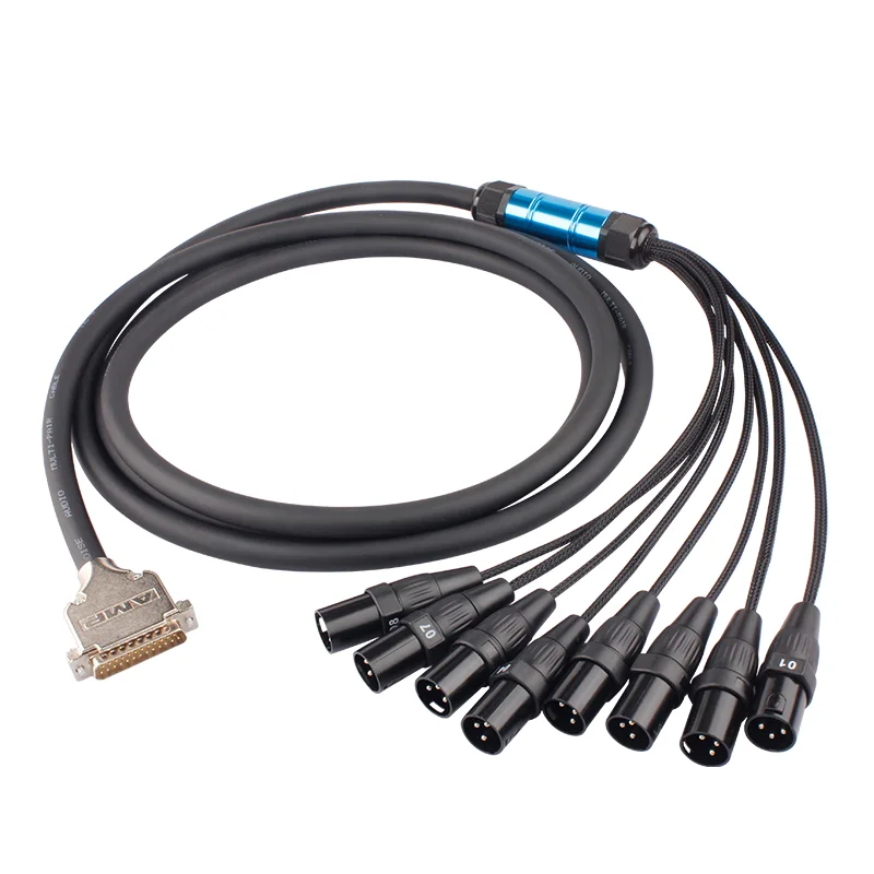 8-Channel-DB25-to-6.35-mm-3pin-XLR-Male-Female-Audio-Cable-Snake-Cable-Black-PVC-OFC-Multi-channel-Microphone-Cable