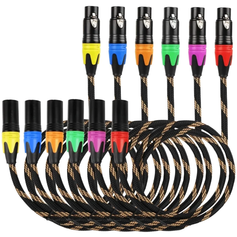 8-line-Male-Male-Audio-Cable-with-PVC-Jacket-and-Mylar-Braid-Shielding-5m-Length-for-Camera-TV-and-Video-Use