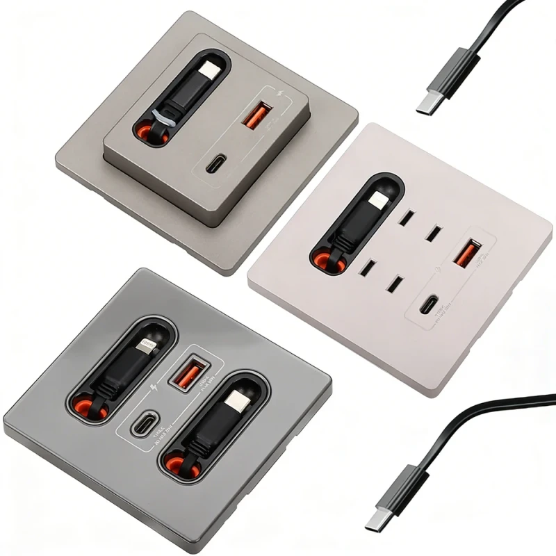 86-Type-20W-USB-Wall-Socket-Fast-Charging-Switch-Panel-Compatible-Android-Apple-2-Data-Cable-Type-C-for-Mobile-Phones-Switch