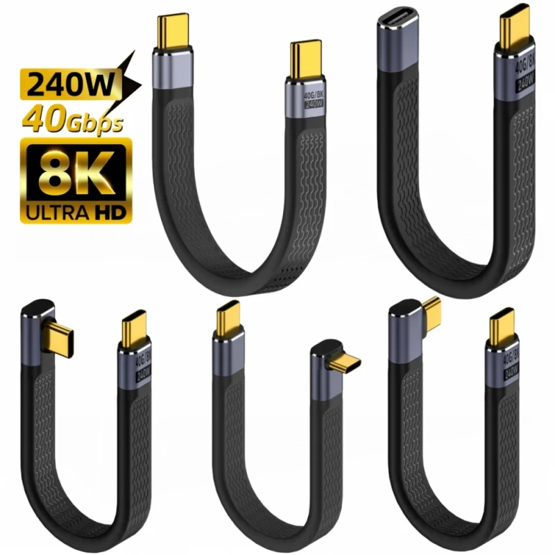 8K-40Gbps-USB4-Type-C-to-Type-C-Audio-Video-Short-Data-Cable-PD-240W-Fast-Charging-USB-4-Type-C-Thunderbolt-3-4-FPC-Flat-Cable-1
