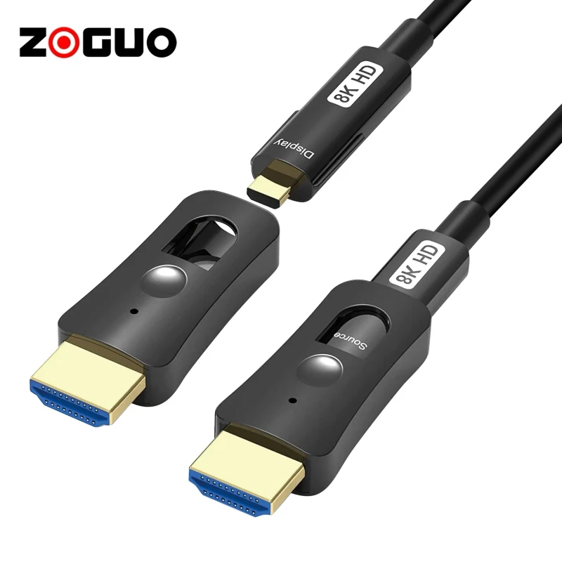 8K-Detachable-Fiber-Optic-HDMI-Cable-with-Dual-Connector-Micro-HDMI-and-Standard-HDMI-Compatible-with-TV-Projector-Monitor