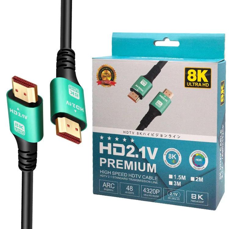 8K-HDMI-Cable-Male-Male-4K-120Hz-8K-60Hz-3D-HDR-48Gbps-2.1-RCA-HD-Connectors-Copper-Fiber-Material-6mm-Outer-Car-Audio