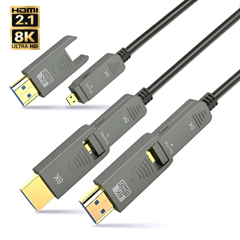 8K-Optical-Fiber-HDMI-2.1-Cable-High-Speed-Detachable-Adapter-Supports-EARC-48Gbps-8K60Hz-4K120Hz-2m-Length-Video