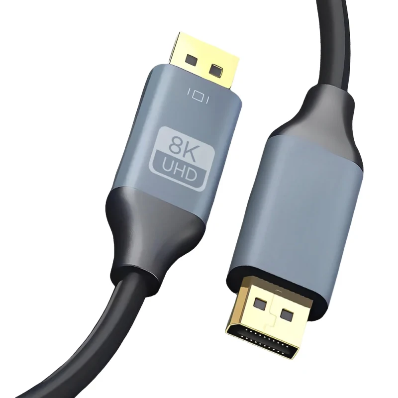 8K60Hz-4K120Hz-DP-1.4-Gold-Plated-Male-to-Male-PVC-Jacket-Cable-1-5m-High-Speed-Cord-for-Monitor-PC-Macbook-Gaming-Black