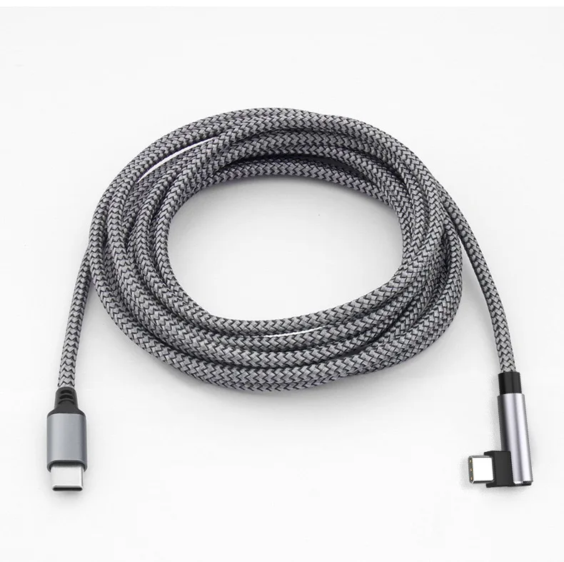 90-Degree-Elbow-USB-C-to-C-Cable-PD60W-Fast-Charger-Pure-Copper-Conductor-Nylon-Braid-Shielded-Multi-Length-for-Android-Camera