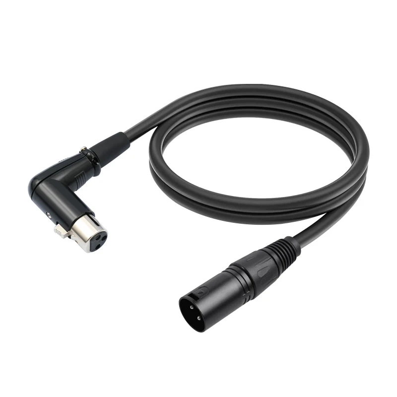 90-Degree-XLR-Female-Straight-XLR-Male-Audio-Video-Cable-Adapter-PVC-Jacket-Microphone-Extension-Cable-Braid