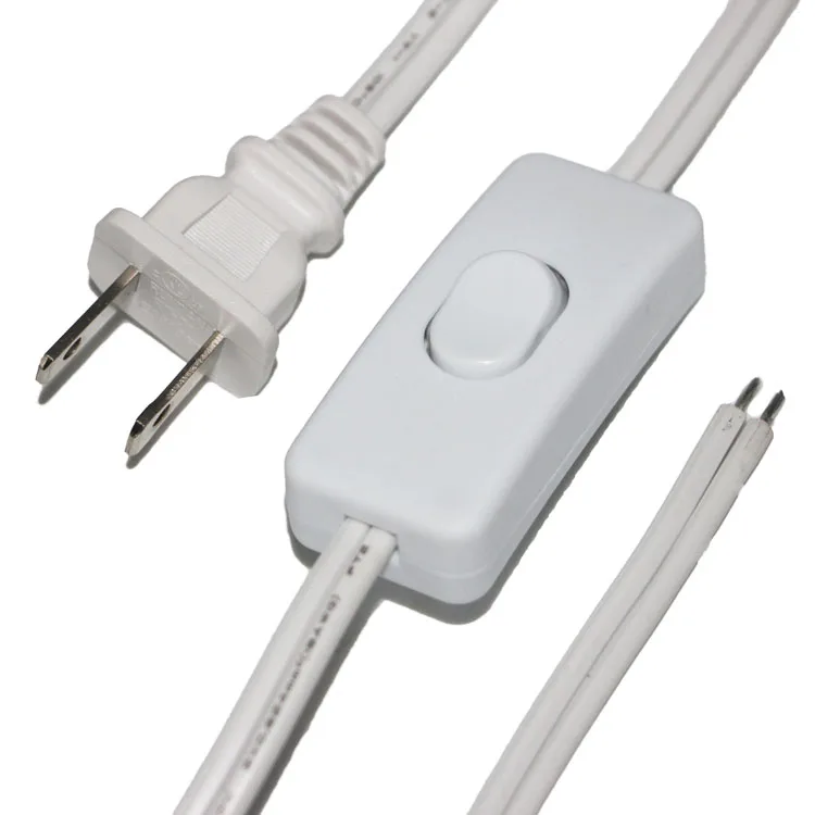 AC-Power-Cord-1.8m-On-off-Switch-Plug-Wire-Two-pin-US-Plug-Cable-Extension-Cords-Adapter-PVC-Computer-Use-LED-Lamp