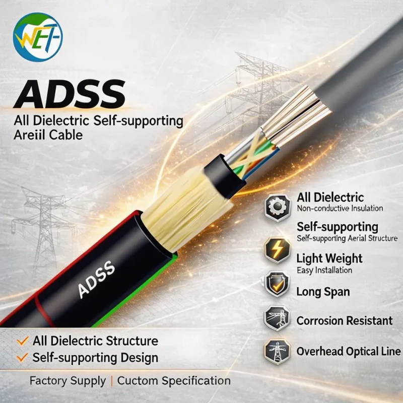 ADSS-Cable-4B1-12B1-24B1-36B1-48B1-96B1-Communication-Cable-Over-Head-Aerial-Communication-Cable-PE-AT-Jacket-Sheath