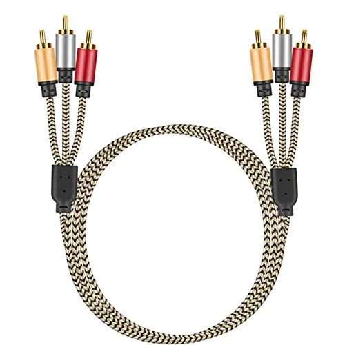 AV-Cable-3RCA-to-3RCA-Cable-Audio-Video-24K-Gold-Shielded-Gold-Plated-Compatible-with-Set-Top-Box-Speaker-Amplifier-DVD-Player