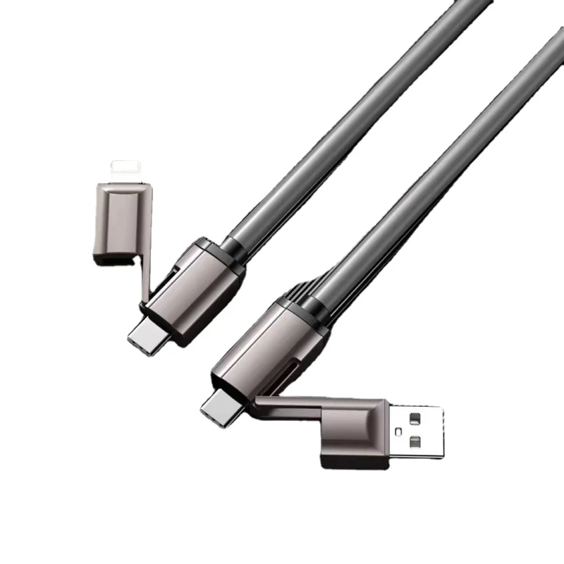 All-In-One-65W-4-in-1-Smart-USB-Charging-Data-Cable-New-27W-PD-Nylon-Braid-Pure-Copper-Conductor-Android-for-Power-Computer