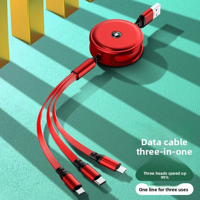 Aluminum-Alloy-Telescopic-3-in-1-Data-Cable-with-Micro-USB-Type-C-Connectors-3A-Fast-Charging-Data-Transfer