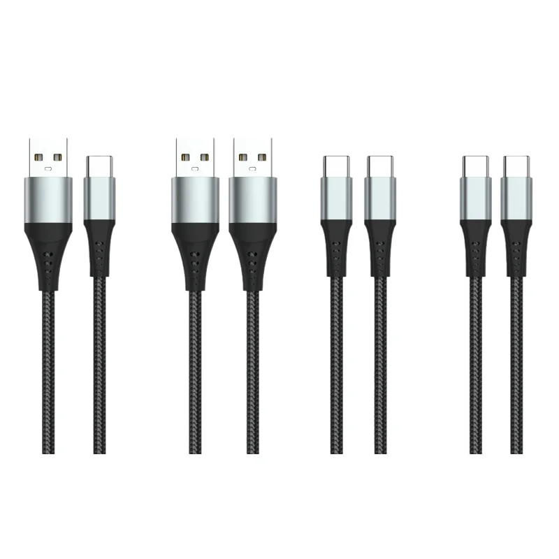Aluminum-Cover-USB-Cable-Fast-Charging-Charger-Cord-Nylon-Braided-6A-for-USB-Type-A-to-C-Male-Cable