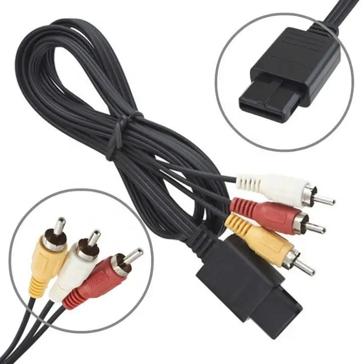 Audio-Video-AV-Cables-for-SNES-N64-Video-Games-Console-6ft-Wire-Cord-RCA-TV-AV-Cable-Lead-Line-for-Nintendo-64-GameCube-AV-Cable