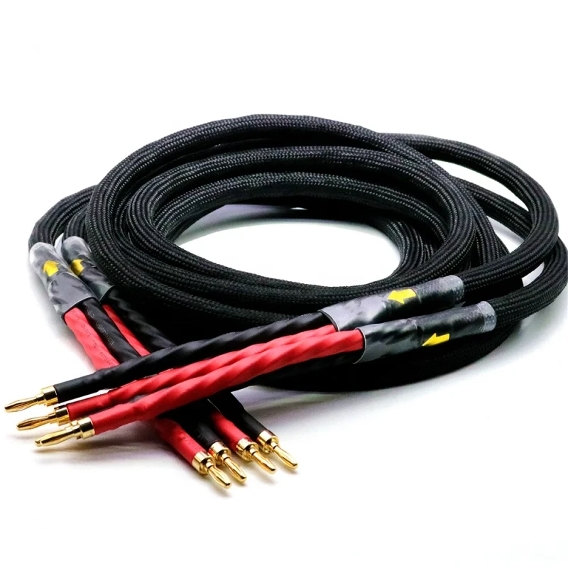 Banana-Plug-Connection-Line-Audio-OEM-ODM-G5-OD-17mm-4-Core-OFC-Plated-Silver-HIFI-Amplifier-Speaker-Audio-Wire-Cable