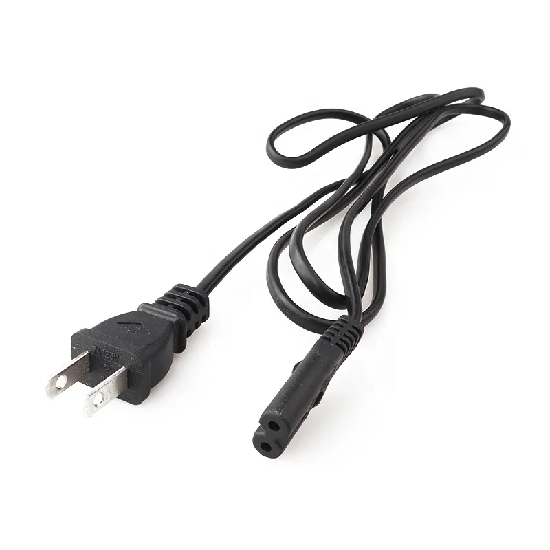 Black-AC-Power-Extension-Cord-Type-C7-IEC-Female-End-0.5m-5A-2-Pin-Plug-Home-Appliances-1-Outlet