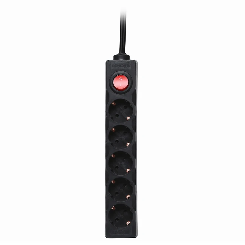 Black-Multi-Plug-Extension-Socket-Cord-Power-Strip-With-5-Meter-Wire-Cable