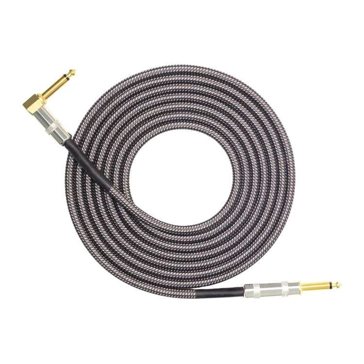 Braided-Electroacoustic-Guitar-Microphone-Audio-Video-Cable-Male-Male-Foil-Shielded-PVC-Jacketed-Noise-Reduction-6.35mm
