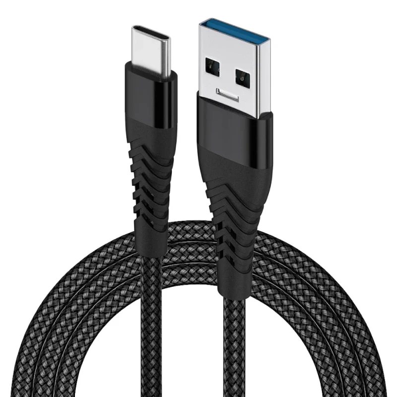 Braided-PVC-Jacket-USB-A-Type-C-Data-Cable-with-Pure-Copper-Conductor-for-IOS-and-Mobile-Phones-3A-Fast-Charging-1m-Length