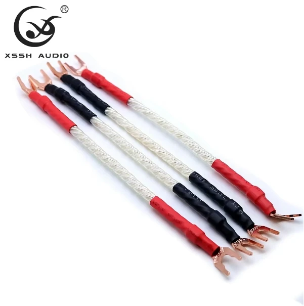 Bridge-Wire-Audio-OEM-DIY-ODM-High-Purity-4pcs-16AWGx8-Core-Plated-Silver-HIFI-Speaker-Cable-Jumper-Wire-with-Y-Plug