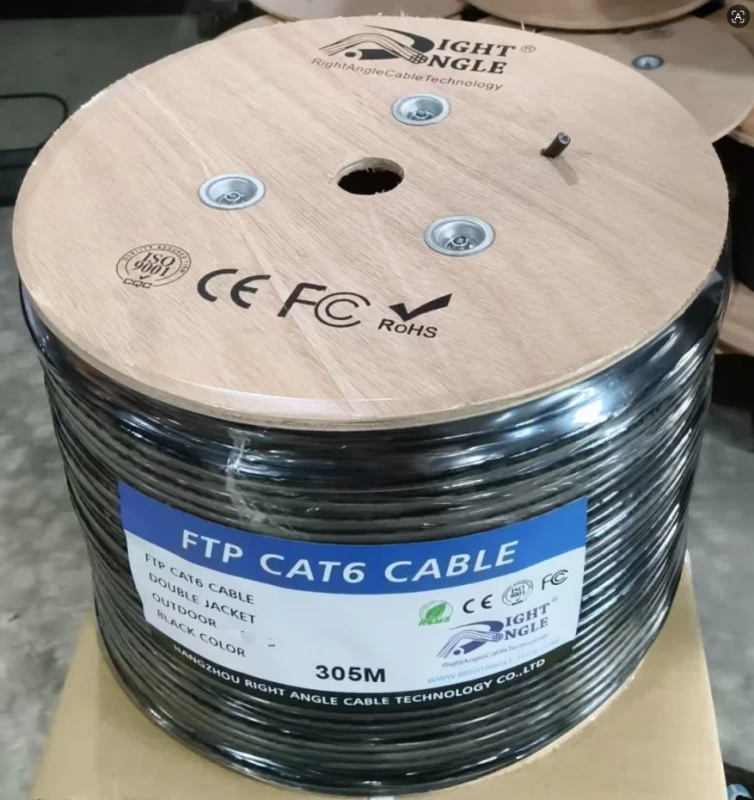 CAT6-FTP-Indoor-Outdoor-23AWG-24AWG-CCA-Copper-Ethernet-Cable-305M-Communication-Cable-Waterproof-Double-Jacket-PVC-PE