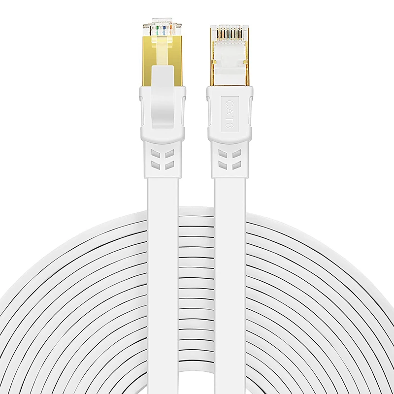 Cat8-Bare-Copper-Flat-LAN-Ethernet-Network-Cable-SFTP-30AWG-40Gbps-2000Mhz-RJ45-Communication-Cable-8P8C-ROHS-Patch-Cord