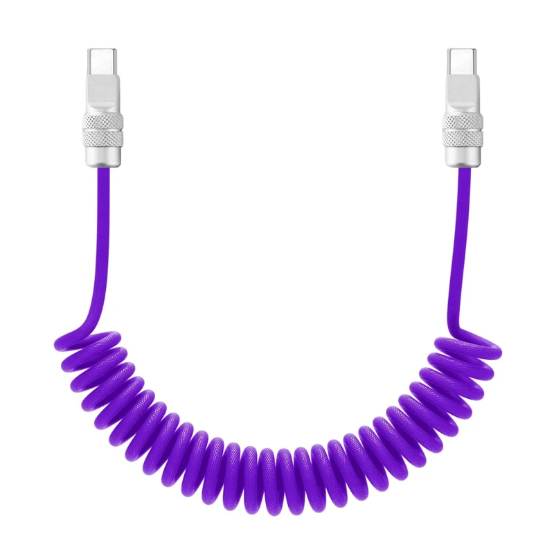 Chubby-C-C-240W-Coiled-USB-C-Fast-Charging-Cable-Durable-Fishnet-Braided-Car-Compatible-Data-Transfer-CarPlay-Support