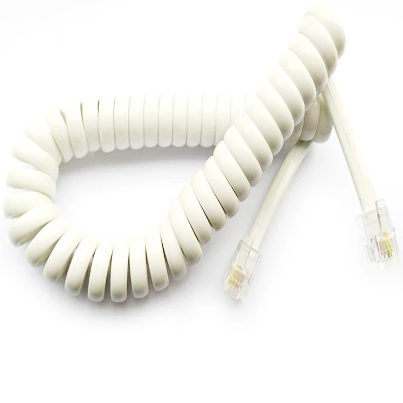 Coiled-Phone-Cord-Rj11-Modular-Telephone-Cable-3m-4P4C-Connector-Telephone-Phone-Handset-Coil-Spring-Line-Cord-Curly-Cable