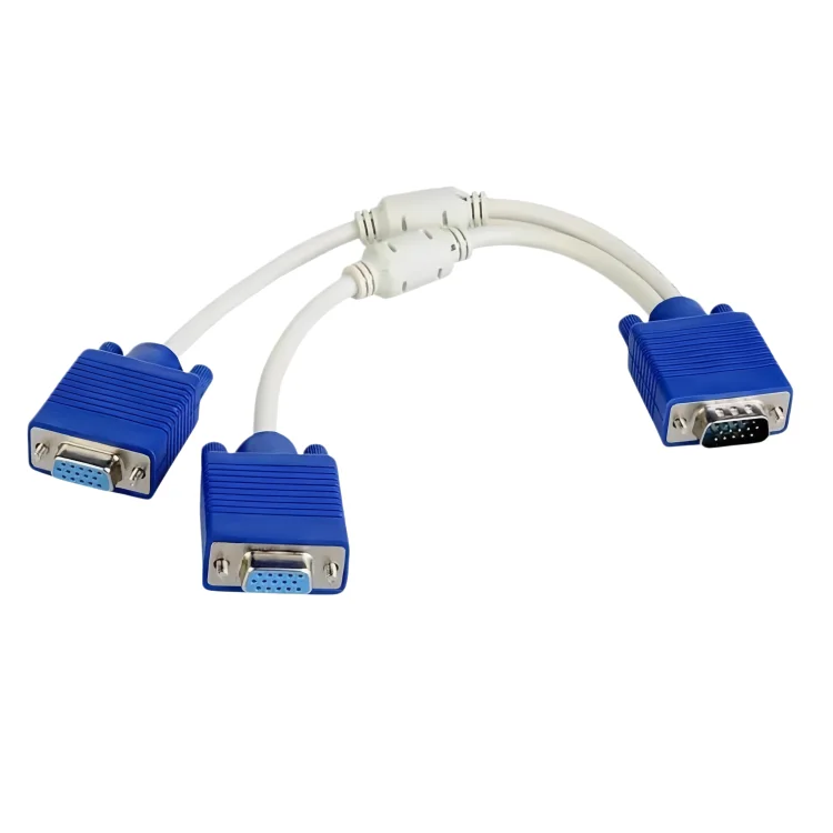 Computer-Cables-30cm-VGA-15pin-Monitor-Splitter-Y-Cable-1-Male-to-Dual-2-Female-VGA-Splitter-Cable-Audio-Video-Equipment