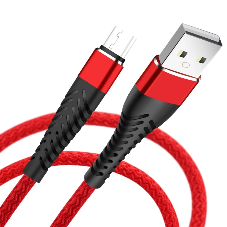 Computer-and-Mobile-Phone-Use-Nylon-Fish-Tail-Braided-Shielded-2.4A-Fast-Charging-Pure-Copper-Micro-USB-2.0-Cable-Data-Cable