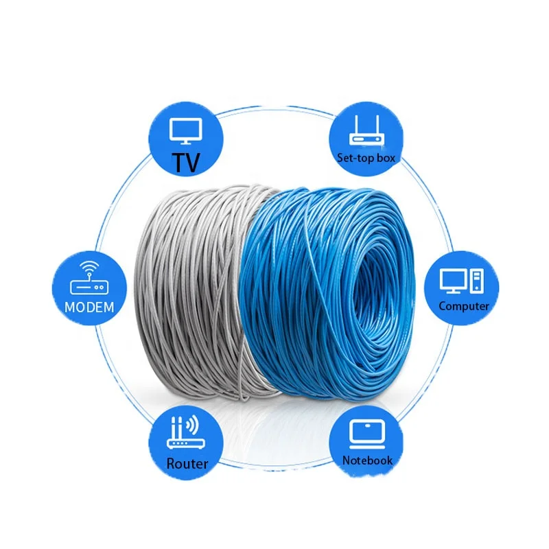 Copper-Communication-Cables-for-Networking-PVC-Jacket-Aluminum-Foil-Shielded-4-Conductor-CAT6-Cable-for-Indoor-LAN-Use