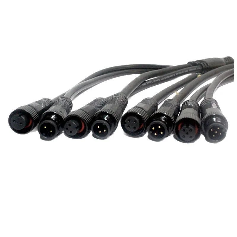 Custom-Cables-M12-Injection-Waterproof-Cable-Adapter-4-PIN-Male-Female-150mm-Length-220V-Rated-Voltage-Flexible-Copper