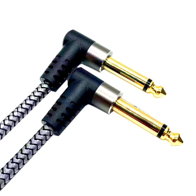 Custom-Guitar-Patch-Cables-6-Inch-0.15m-6.35MM-Right-Angle-Male-to-Male-Instrument-Audio-Cable-for-Speaker-Effects-Pedal-Board