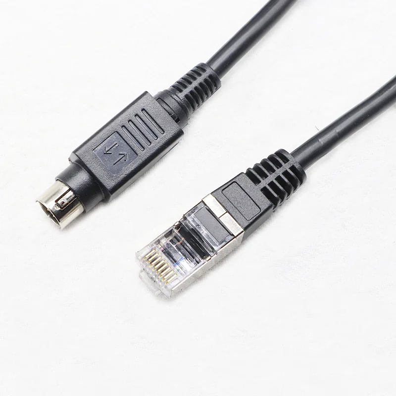 Custom-Male-RJ45-to-8Pin-Mini-Din-Male-Charger-Cable-with-Ferrite-Core