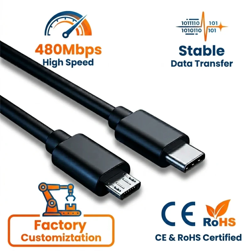 Custom-USB-2.0-Type-C-to-Micro-B-5-Pin-2m-Fast-Charging-Cable-with-Data-Sync-for-Computer-Earphone-and-Android-Mobile-Phone